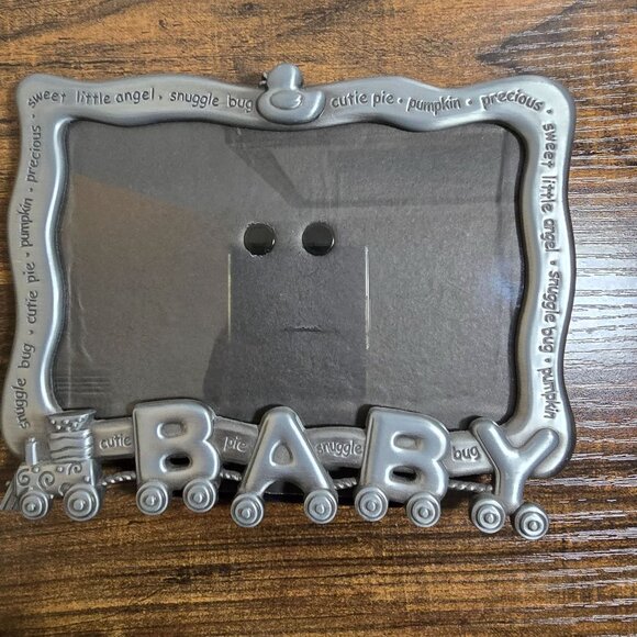 Malden Baby Pewter Picture Frame 3.5" X 5" Photos Train Baby Shower Christening - Picture 2 of 13